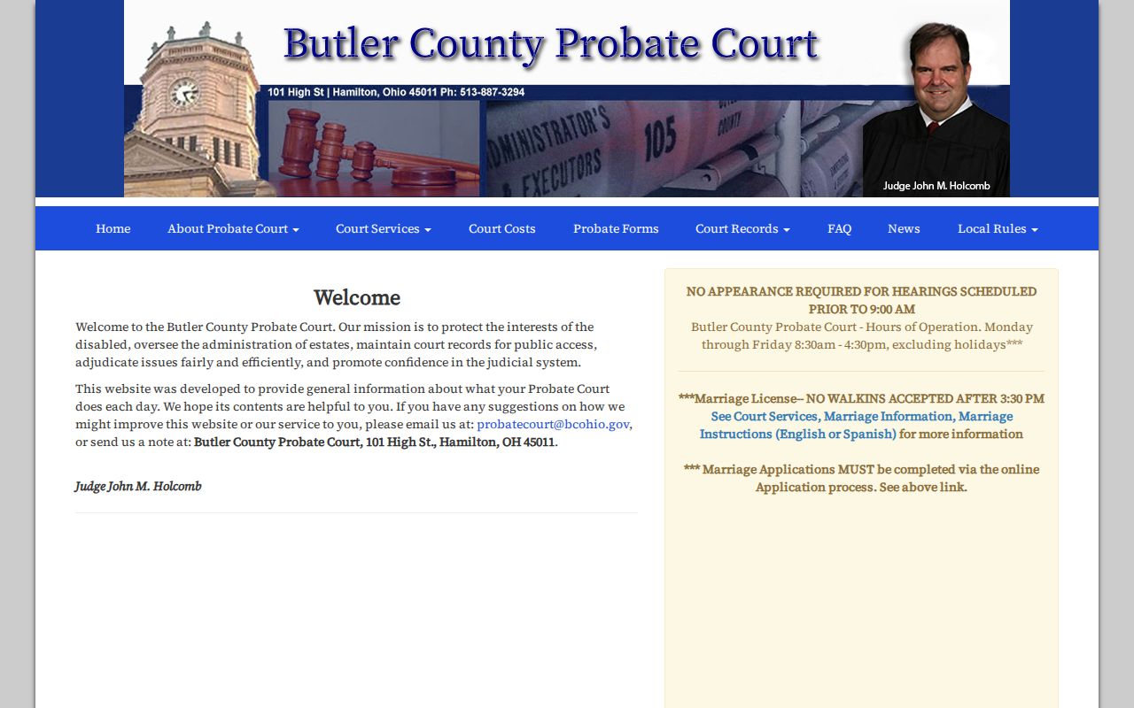 Oxford Township residents directory Butler County Probate Court records