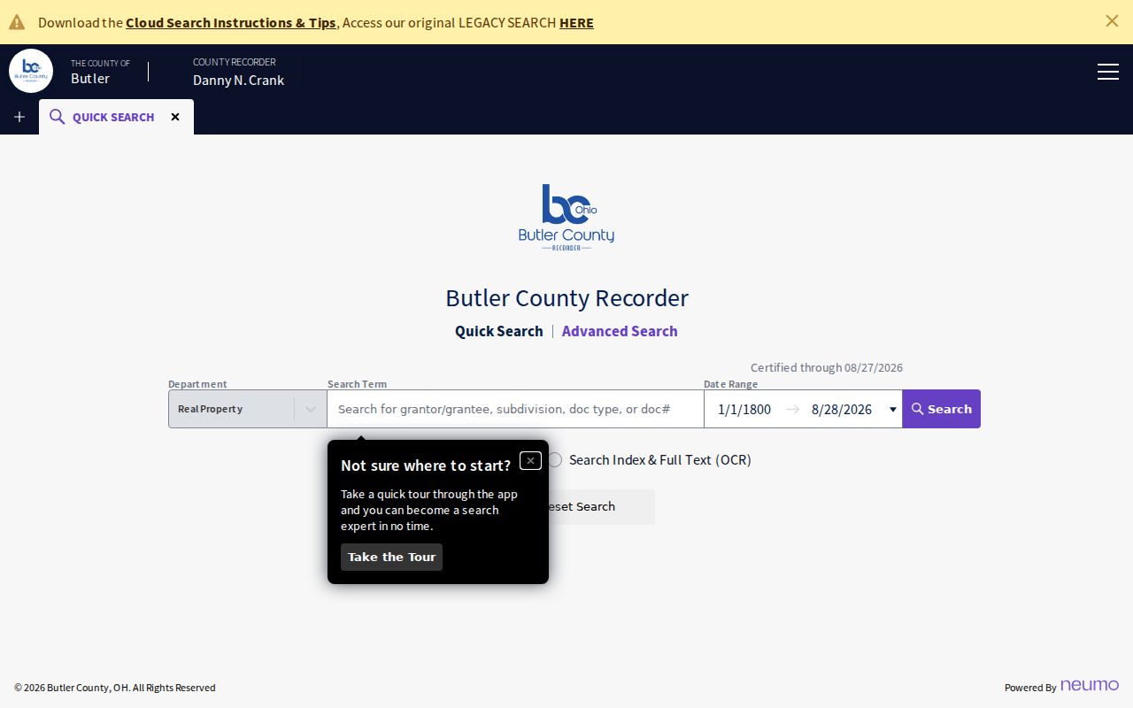 Oxford Township residents directory Butler County Recorder official record search