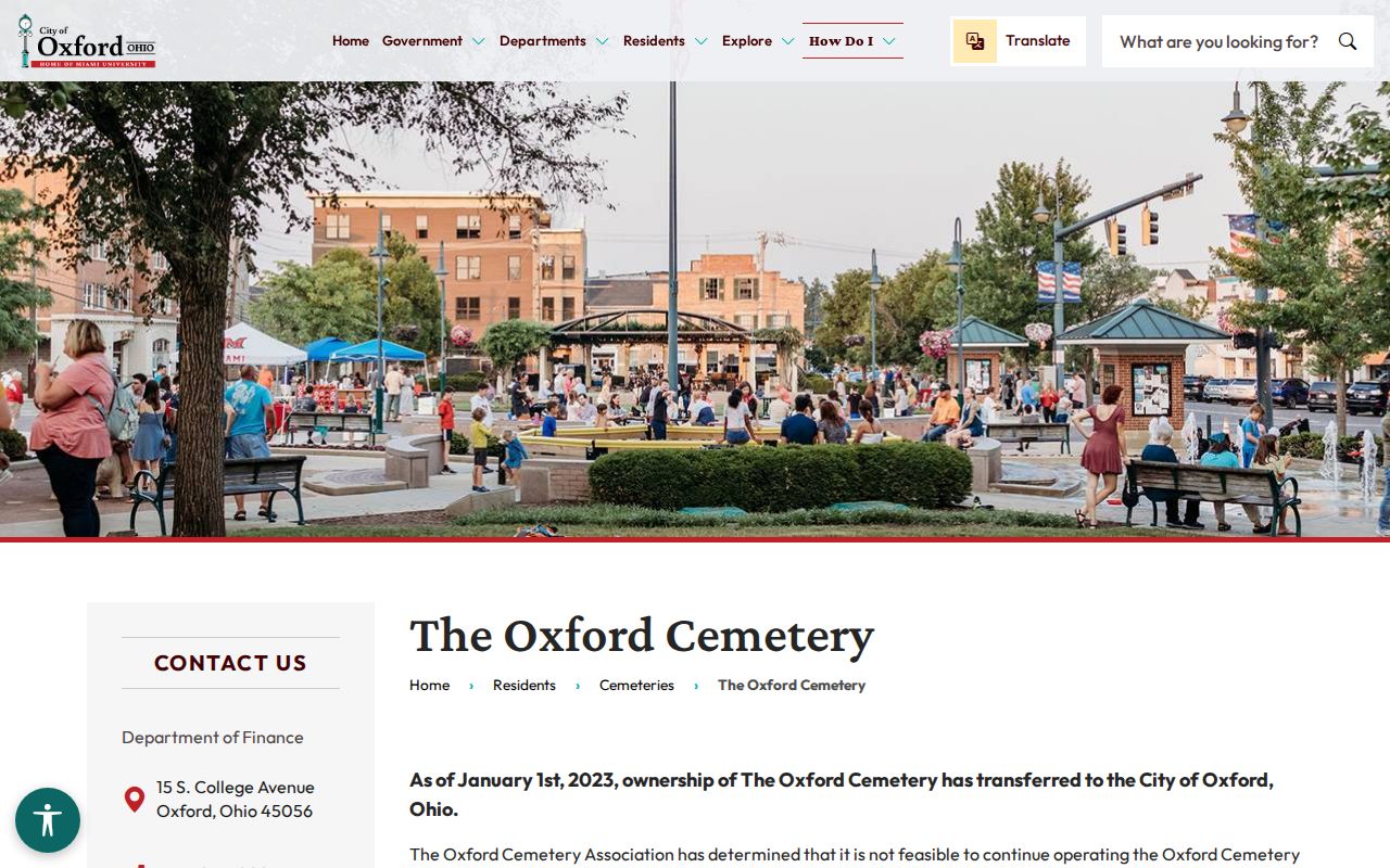 Oxford Township neighbors historic research through Oxford Cemetery viewer