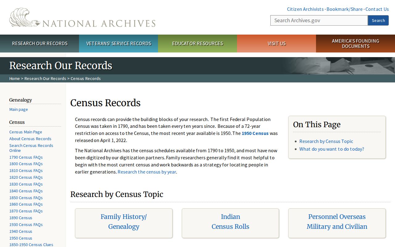 Oxford Township previous residents research using National Archives census records