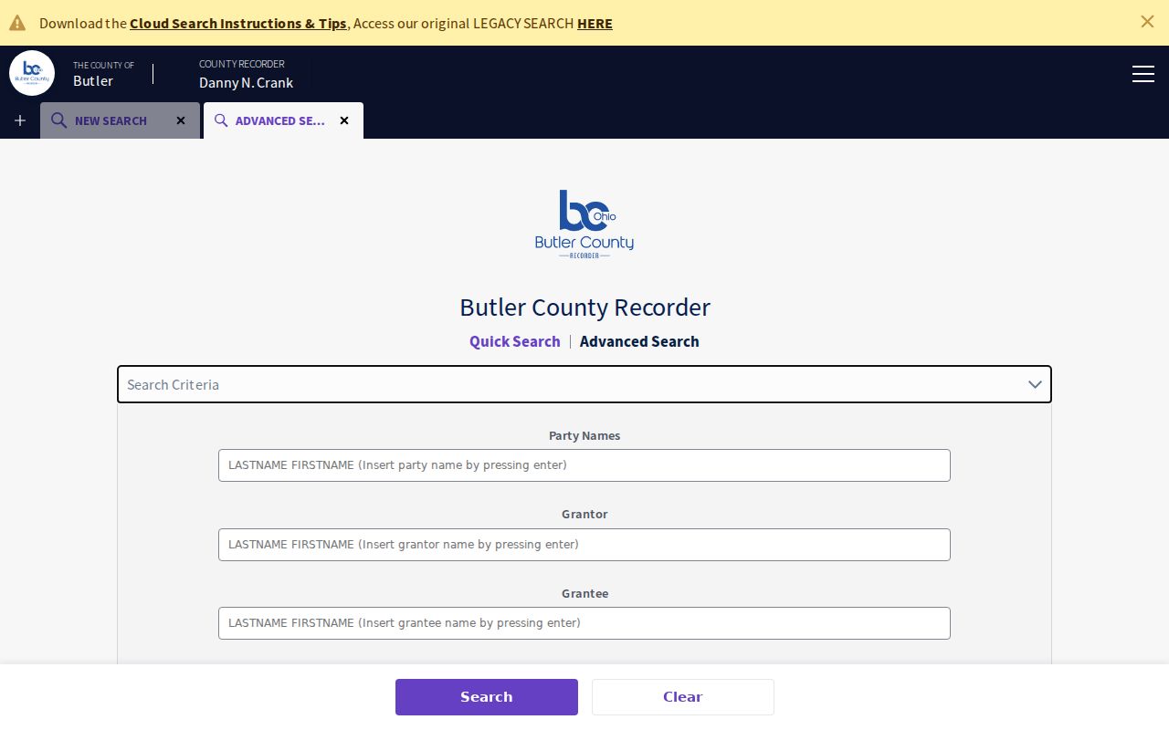 Oxford Township street directory address records Butler County Recorder advanced search