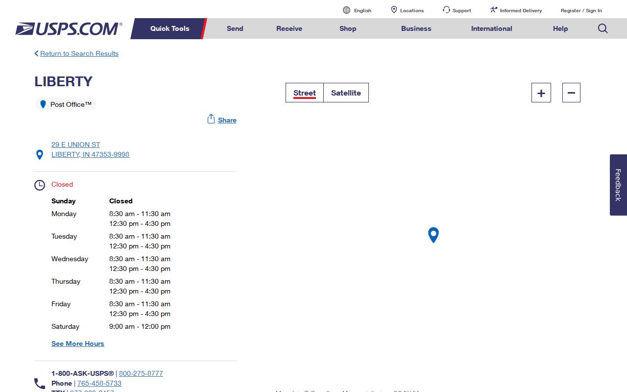 Oxford Township ZIP code directory lookup USPS postal facility result
